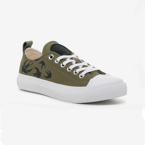 McQ by Alexander McQueen Shoes - MCQ By Alexander McQueen Olive Green Low Swallow Sneaker Shoe Size EU 38 / US 8